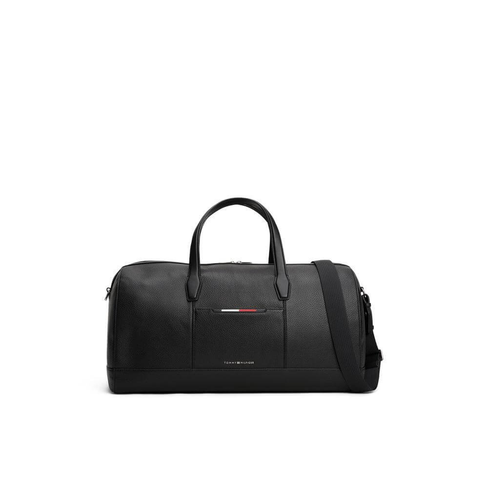 Tommy Hilfiger Metal Logo Pebble Grain Crossbody Duffel Bag